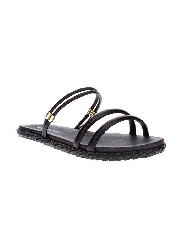 Moleca  Moleca Ladies Flat Sandals Black | Made In Brazil for Women | Best Price UAE