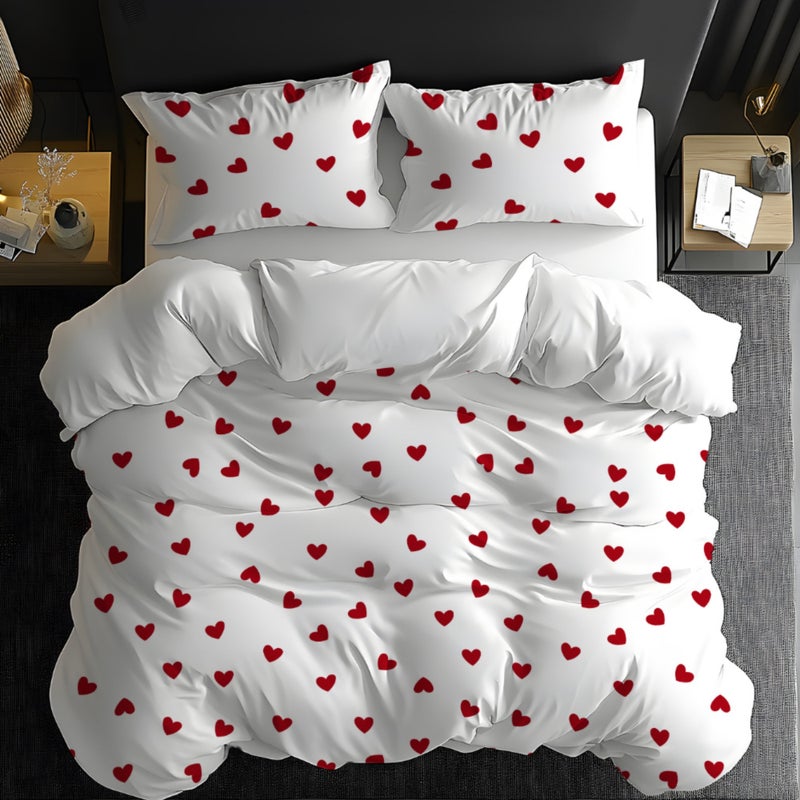 2/3pcs Digital Print Bedding with Duvet Cover and Pillowcases, Heart-Themed Design Pattern, Ultra-Soft Digital Print Duvet Cover Set, Bedding (Does Not Include Filler), Soft and Comfortable Fabric, Suitable for Bedrooms, Hotels, Luxury Hotels - Image 4