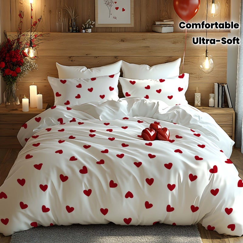 2/3pcs Digital Print Bedding with Duvet Cover and Pillowcases, Heart-Themed Design Pattern, Ultra-Soft Digital Print Duvet Cover Set, Bedding (Does Not Include Filler), Soft and Comfortable Fabric, Suitable for Bedrooms, Hotels, Luxury Hotels - Image 2