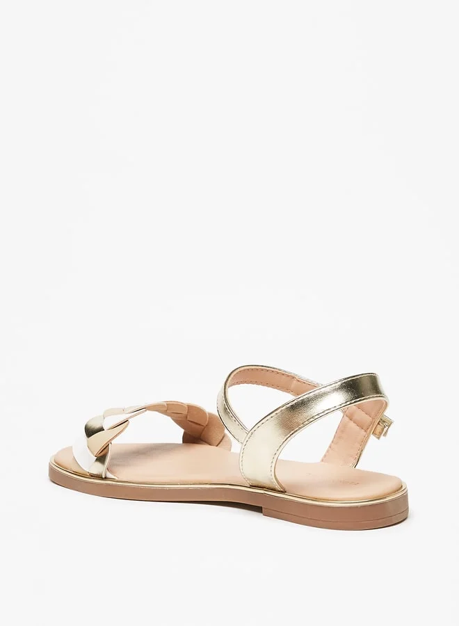 Flora Bella Girls Strappy Sandals with Hook and Loop Closure