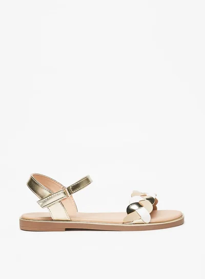 Flora Bella Girls Strappy Sandals with Hook and Loop Closure