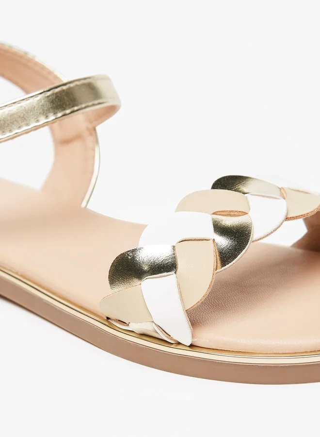 Flora Bella Girls Strappy Sandals with Hook and Loop Closure