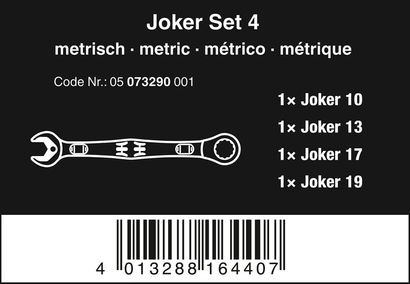 Wera Joker 4Pc Metric Ratcheting Combination Wrench Set - Image 2