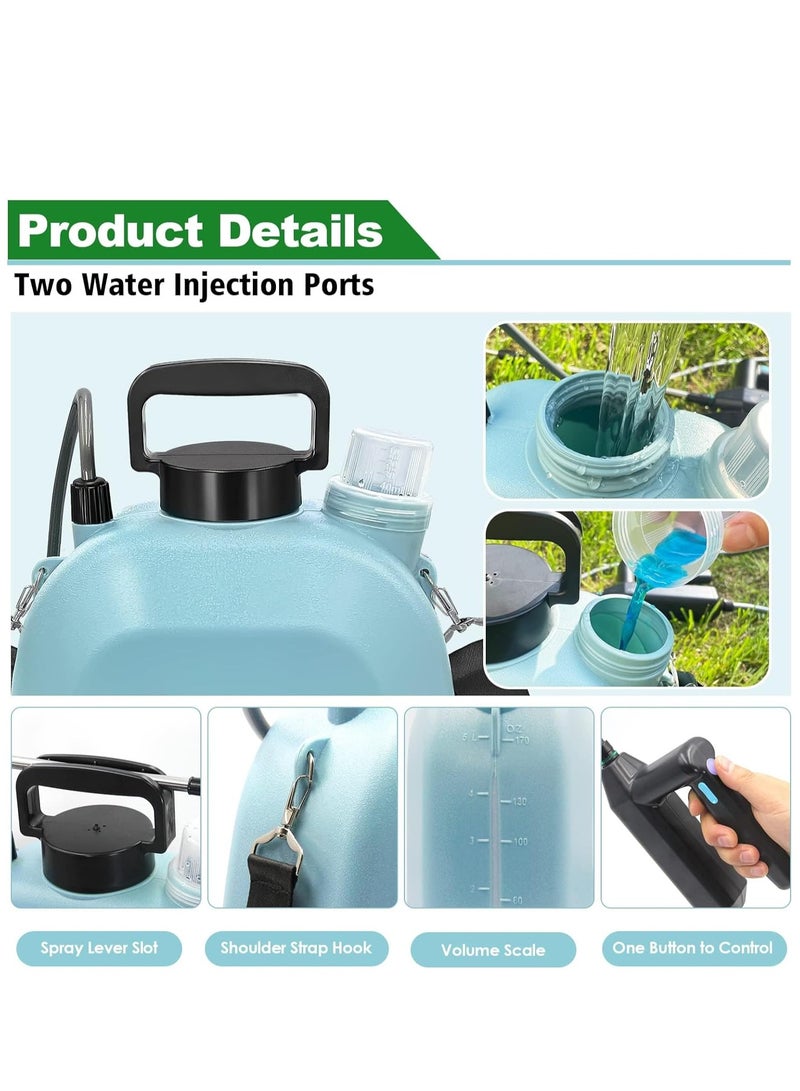 Excefore Battery Powered Sprayer 2 Gallon, Upgrade Powerful Electric Sprayer with 3 Mist Nozzles, Retractable Wand, Rechargeable Handle, Garden Sprayer with Adjustable Shoulder Strap for Lawn & Garden - Image 5