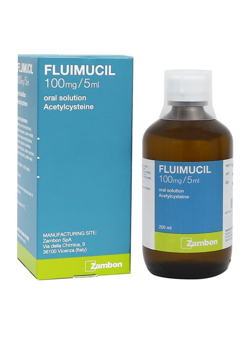 Fluimucil 100mg/5ml Cough Syrup (200ml)