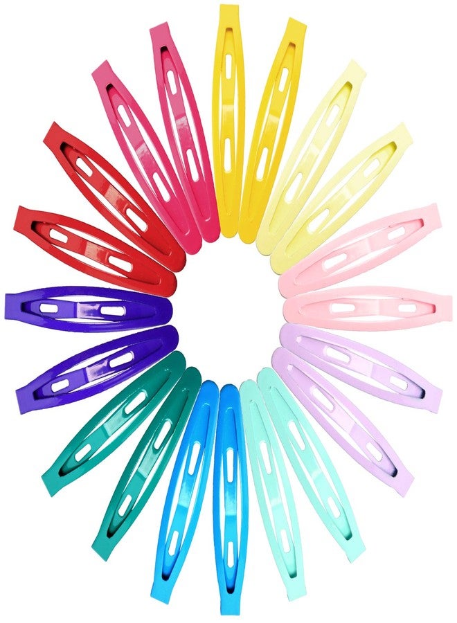 Funtopia Hair Clips for Women Girls, Funtopia 40 Pcs 2.4" No Slip Metal Oval Snap Hair Clip Simple Barrettes Hairpins for Thin and Thick Hair (Mixed color) - Image 1