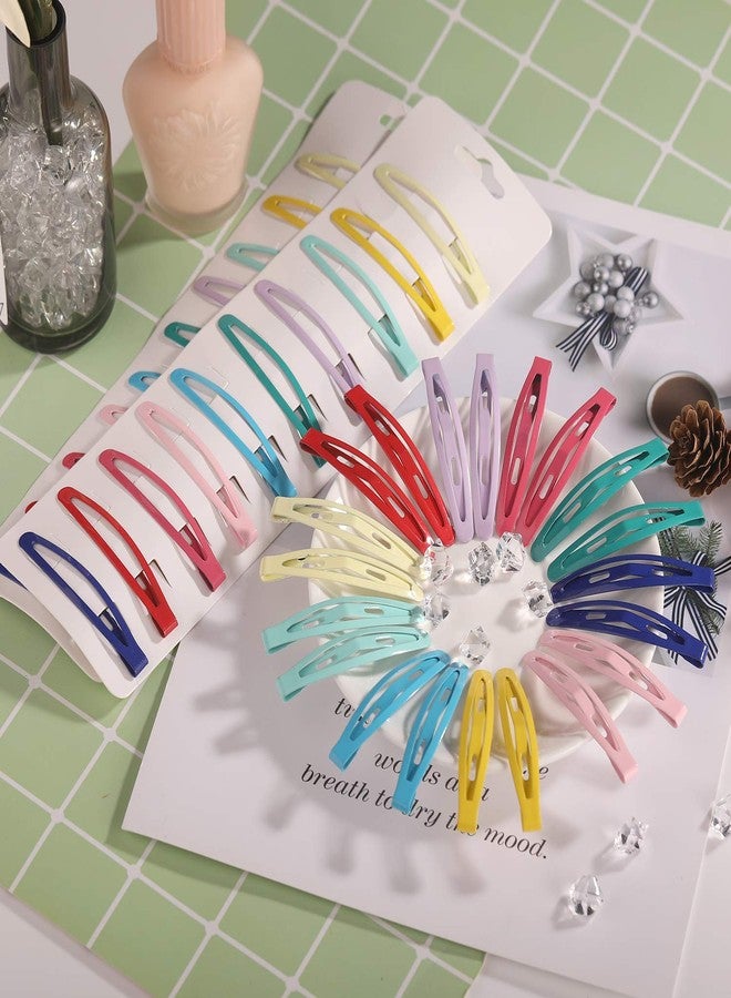 Funtopia Hair Clips for Women Girls, Funtopia 40 Pcs 2.4" No Slip Metal Oval Snap Hair Clip Simple Barrettes Hairpins for Thin and Thick Hair (Mixed color) - Image 2