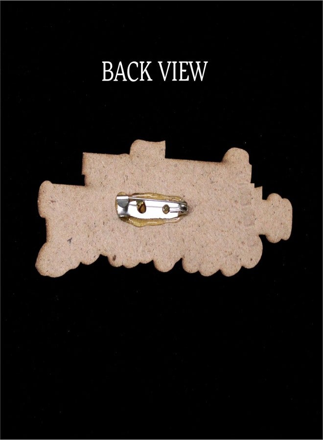 SRC CREATIONS MERA SARWESHWAR MERA SHYAM MDF Wood Brooch Pack of 10 Pcs - Image 3