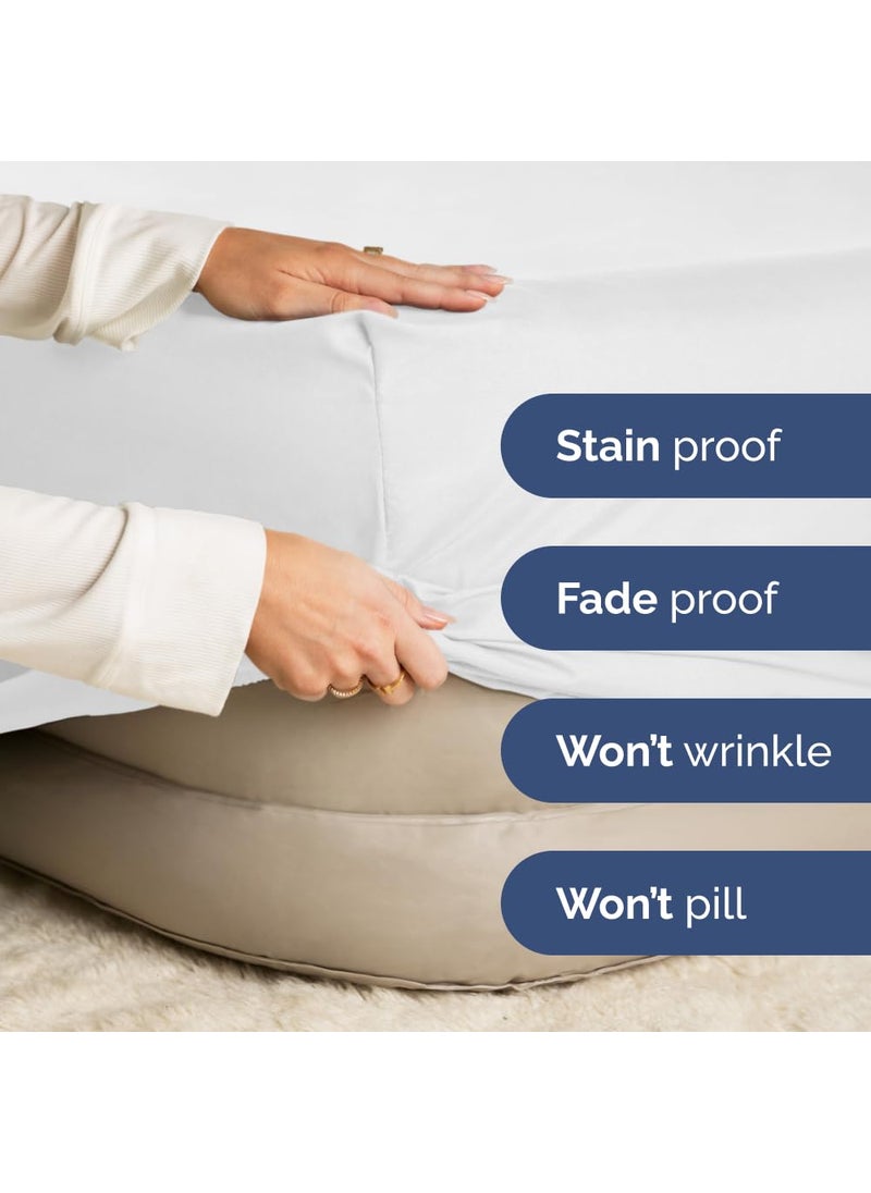 CGK Unlimited CGK Unlimited Extra Deep Split King Fitted Sheet - Hotel Luxury Single Fitted Sheet Only - Easily Fits 18 in to 24 in Mattress - Soft  Wrinkle Free & Breathable Light Pink Fitted Sheet  - Image 4