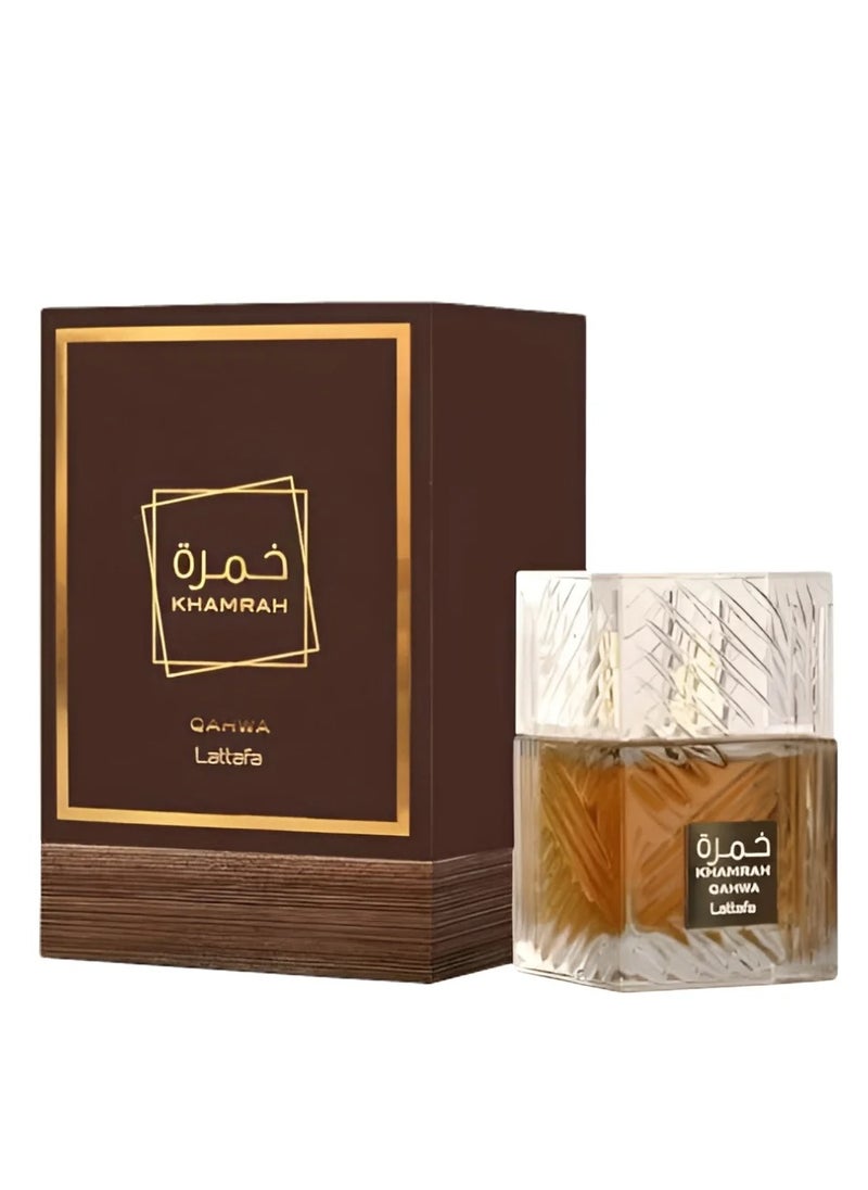 Lattafa Khamrah Qahwa Eau De Parfum for Unisex - 100ml  - Image 1