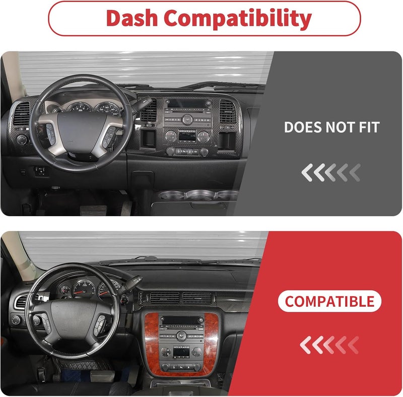Linskip Dashboard Panel Trim for Avalanche/Suburban/Tahoe/Silverado 1500 & Yukon/Sierra 2007-2013 - Black Carbon - Image 2