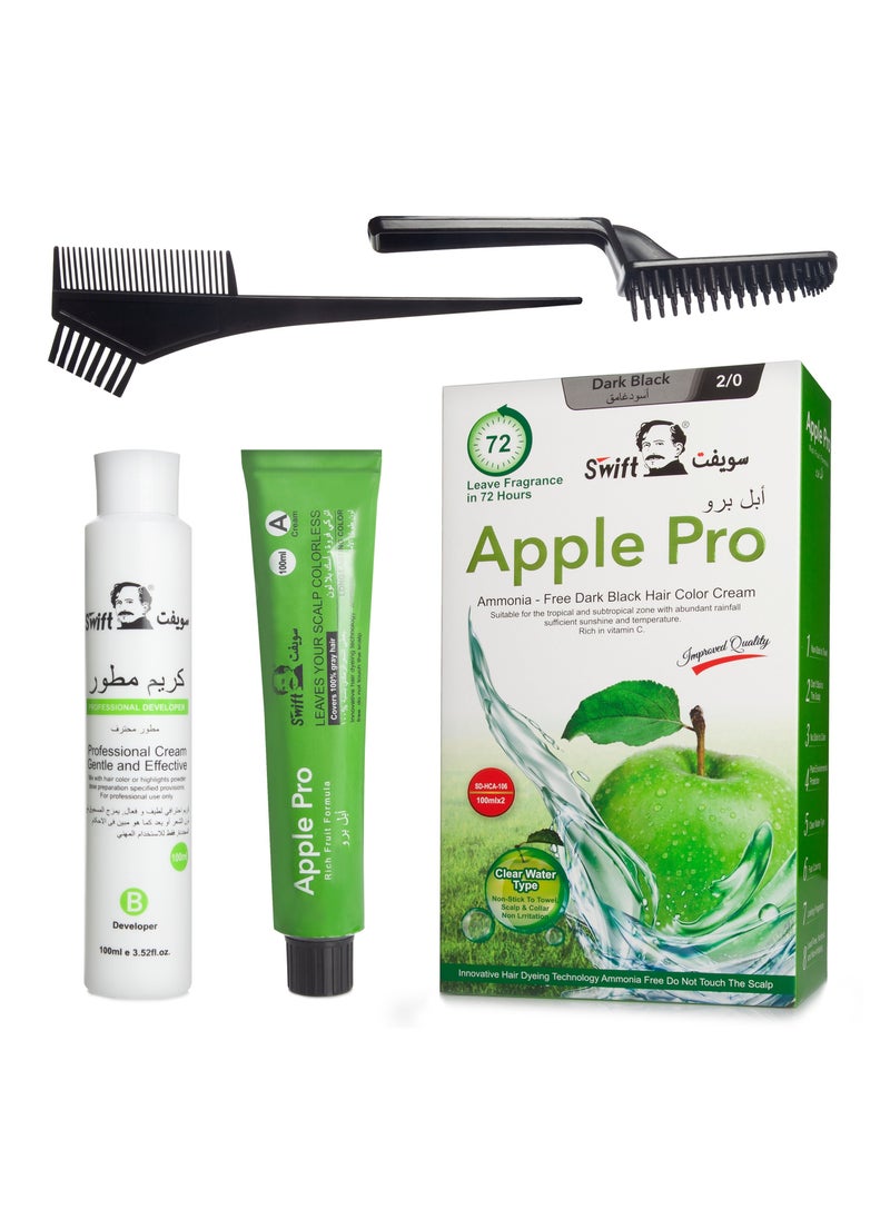Swift Swift Apple Pro - Dark Black Hair Color cream - No Ammonia  100ml x 2  - Image 1