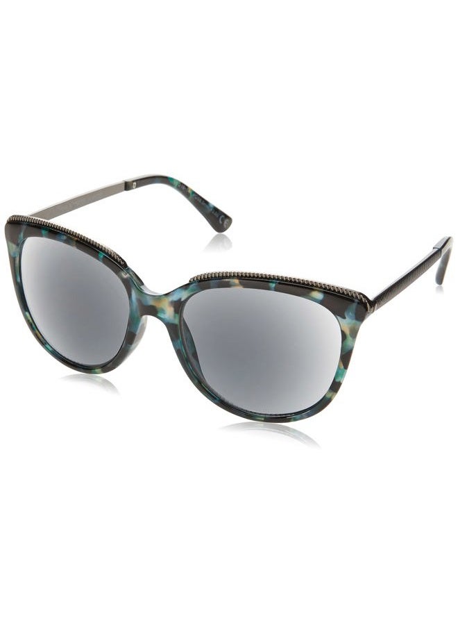 Foster Grant Sofia Vergara x Foster Grant Women's Margarita Full Lens SunReaders Cat-Eye Reading Glasses, Milky Blue Tortoise, 55 mm - Image 1
