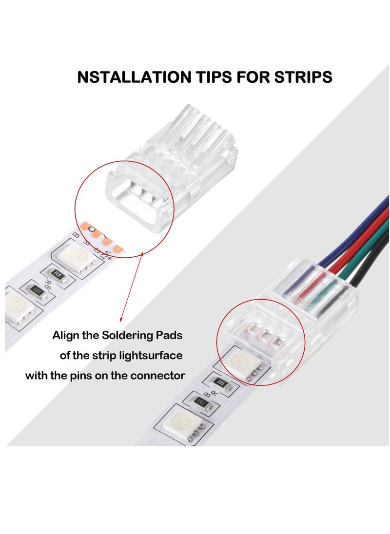 Generic LED Strip Connector, Waterproof Solderless Crystal Buckle Adapter for 10mm 4-Pin LED Flexible Light Strips, Seamless Track Lighting Connector for 5V, 12V, 24V Applications.  - Image 2