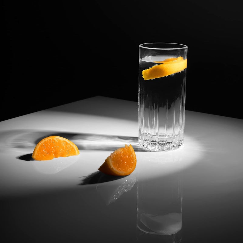 LEMONSODA Premium Crystal Cut Highball Glasses - 11.5oz Set of 6 - Crystal Cut Traze Collins Glass - Elegant Glassware Set - Housewarming Gifts - Drinking Glasses for Water, Cocktails, Juice - Image 5