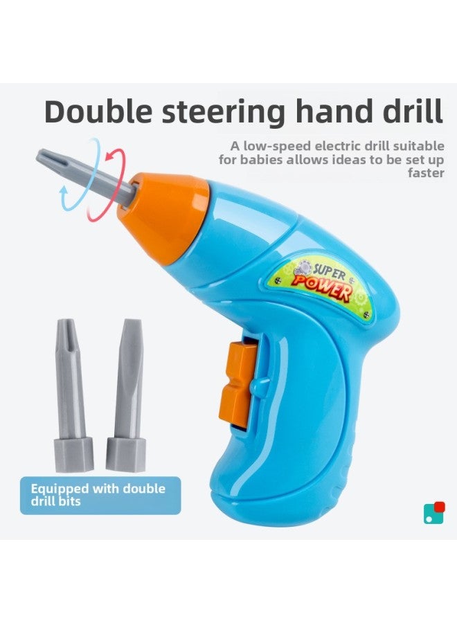 Children's Electric Screw Screw Assembly Toys Simulation Electric Drill Toolbox Repair Tools Play House Toys-Color:Double-sided Box Electric 241 Set - Image 5