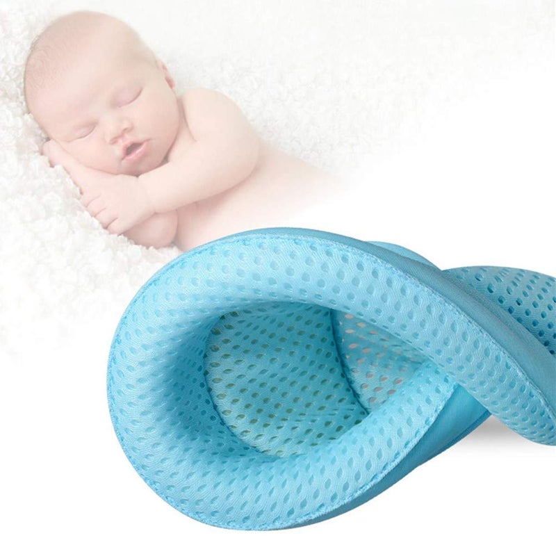 YiYou Baby Bath Seat, Infant Bathing Support Mat, Baby Tub Seat with Four Safety Support Corners, Comfortable Baby Shower Bathtub Sit Up Mesh for Newborn - Blue (No Bathtub) - Image 3