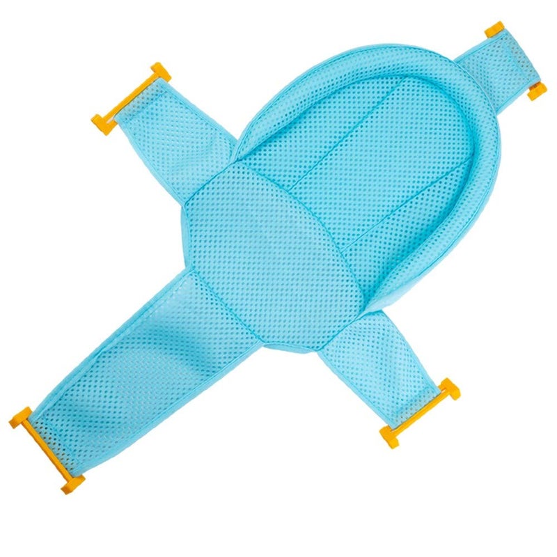 YiYou Baby Bath Seat, Infant Bathing Support Mat, Baby Tub Seat with Four Safety Support Corners, Comfortable Baby Shower Bathtub Sit Up Mesh for Newborn - Blue (No Bathtub) - Image 1