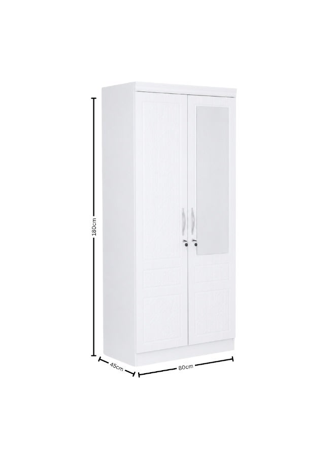 ABX HOME TITAN 2 Door Wooden Wardrobe, Cabinet Cupboard Engineered Wood Perfect Modern Stylish Heavy Duty With Mirror - Image 4