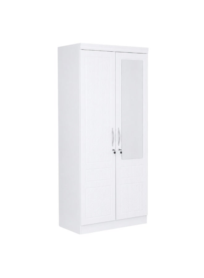 ABX HOME TITAN 2 Door Wooden Wardrobe, Cabinet Cupboard Engineered Wood Perfect Modern Stylish Heavy Duty With Mirror - Image 3