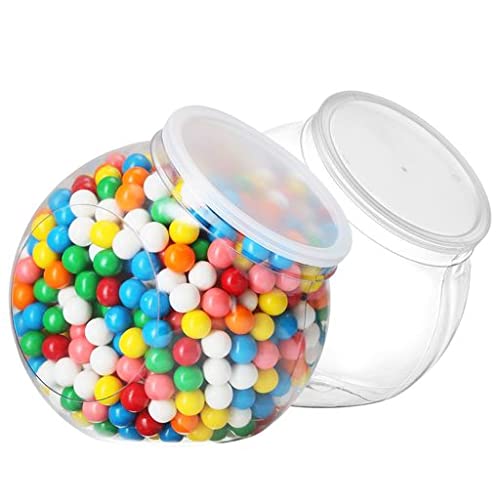 DilaBee 2-Pack Plastic Candy Jar - 96oz Large Candy Jars with Lids for Candy Buffet, Kitchen & Office Desk - Plastic Jars with Lids for Candy, Cookies & Snacks - Clear Jar with Labels BPA-Free - Image 1