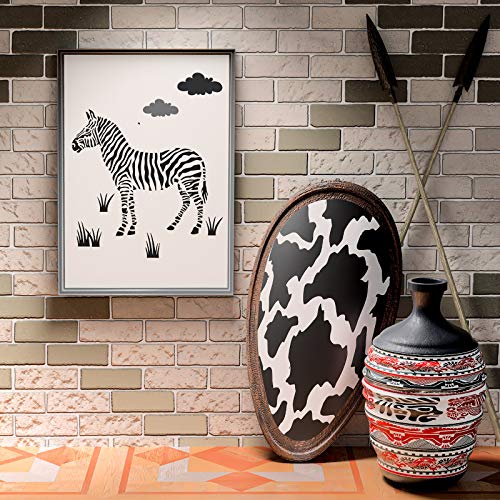 Zonon 9 Pieces Animal Stencil Templates 8 Inch Reusable Animal Painting Stencil Bear Tiger Elephant Horse Lion Giraffe Zebra Rhino Deer Craft Drawing Template For Greeting Card Scrapbook Wall Art - Image 2