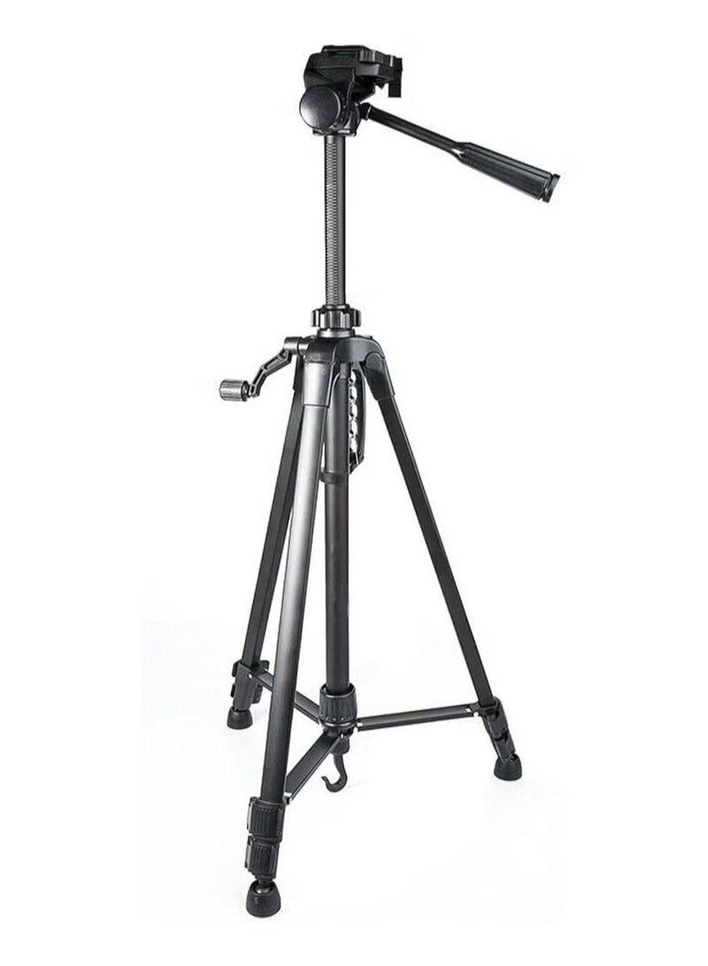 TIGER Aluminum Portable Tripod for DSLR Camera Camcorder WF-3520 - Lightweight, Adjustable, Compact Design, Ideal for Photography, Videography, Travel, Black - Image 1