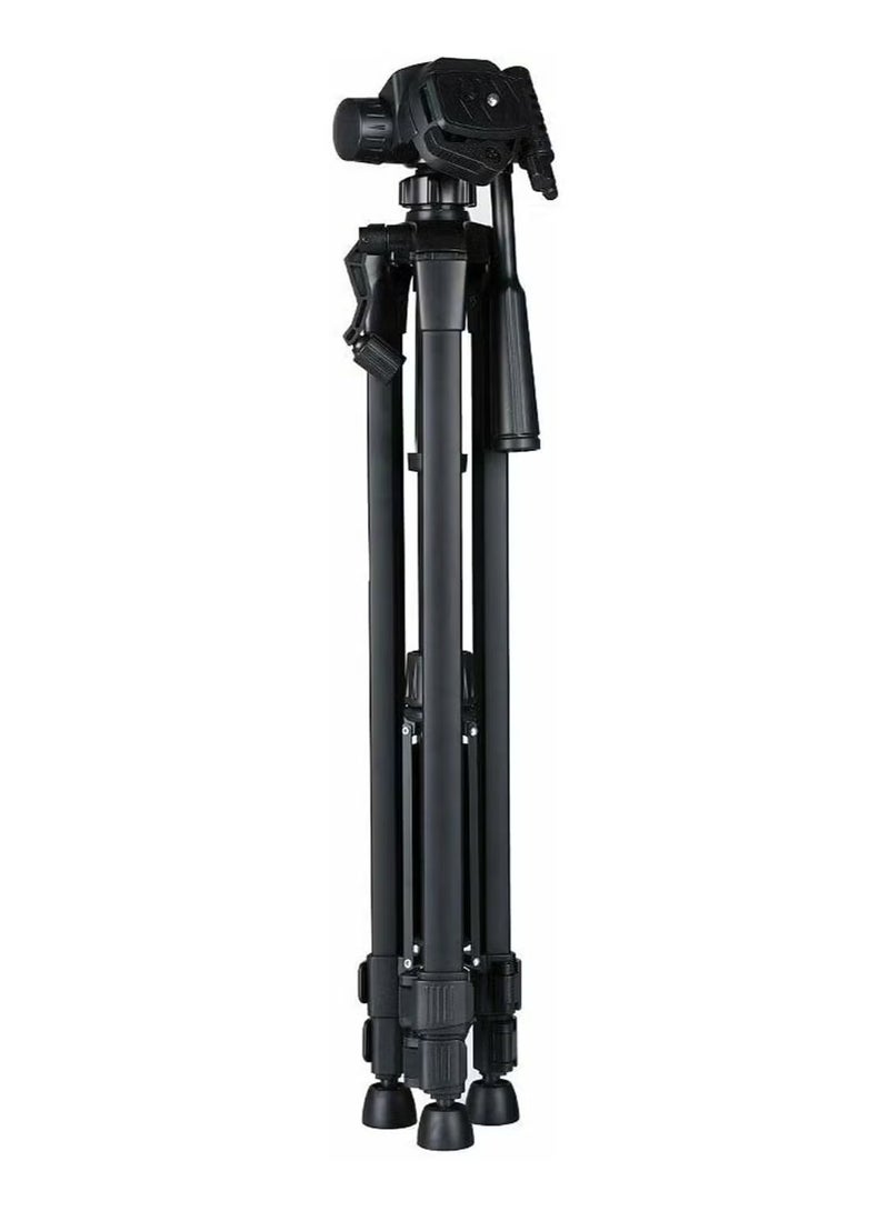 TIGER Aluminum Portable Tripod for DSLR Camera Camcorder WF-3520 - Lightweight, Adjustable, Compact Design, Ideal for Photography, Videography, Travel, Black - Image 2