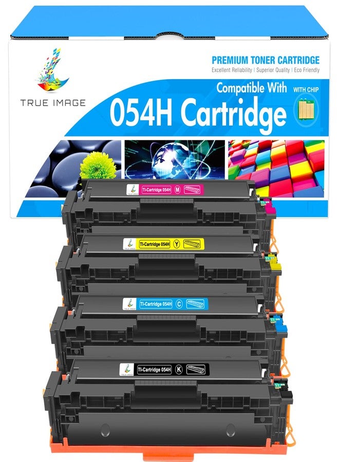 TRUE IMAGE Compatible Toner Cartridge Replacement for Canon 054 054H Toner Canon Color ImageCLASS MF644Cdw MF642Cdw LBP622Cdw MF641Cw Printer Toner (Black Cyan Magenta Yellow, 4-Pack) - Image 1