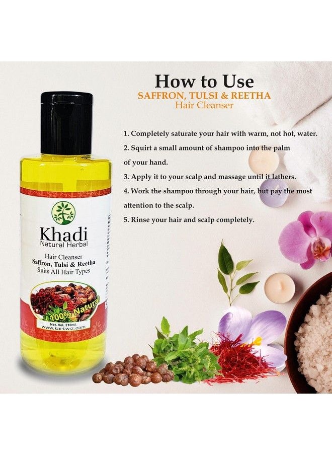 Khadi Natural Herbal - Natural Herbal Saffron Tulsi & Reetha Shampoo Yellow 1890 Ml 9 Count - Image 1