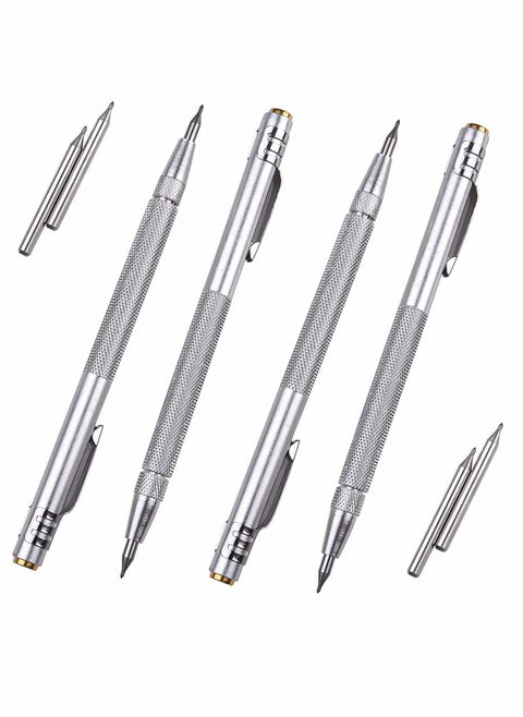 Tungsten Carbide Scriber with Magnet, 4 Pcs Marking Tools Extra Replacement Tip
