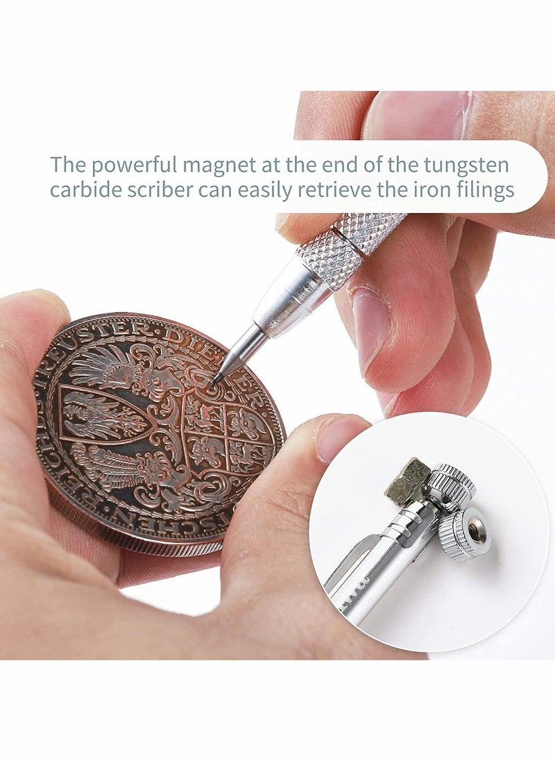 Y&D - Tungsten Carbide Scriber with Magnet, 4 Pcs Marking Tools Extra Replacement Tip - Image 1