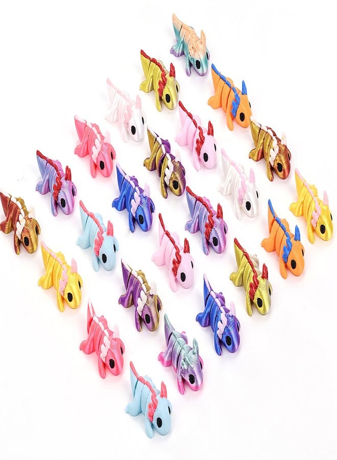 FUNKY STORE 24pcs Flexible 3D Printed Axolotl Figurines, Cute Articulated Mini Salamander Figurines for Display, Valentines Day Gift and Easter - Image 1