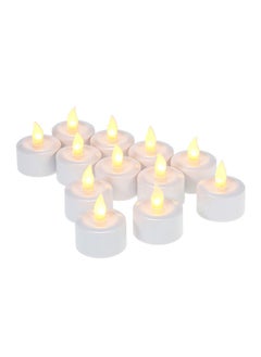 Y&D 12-Piece Rechargeable LED Tealight Candle Set With Frosted Cups White 4x4.5centimeter  - Image 2