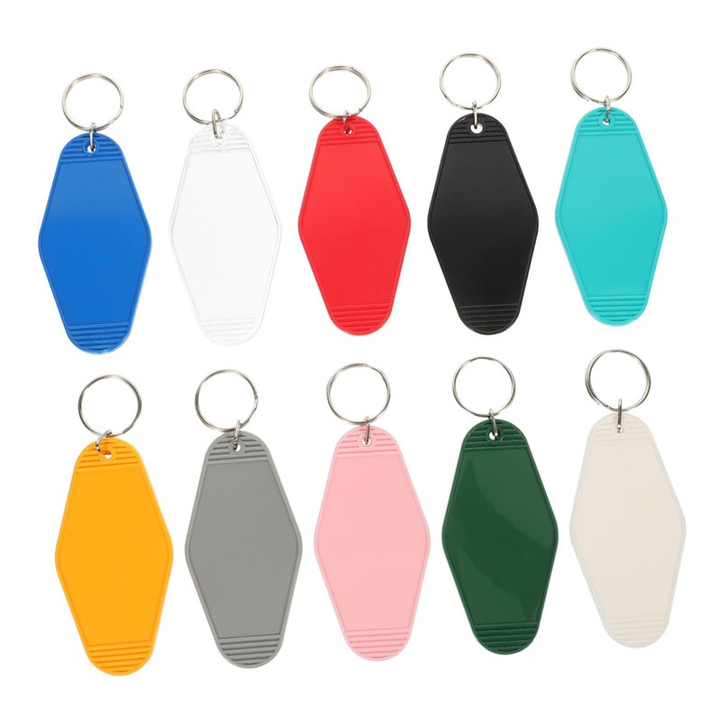 10pcs Blank Luggage Tags With Split Rings For Travel Hotel Gym Key Identification - Image 2