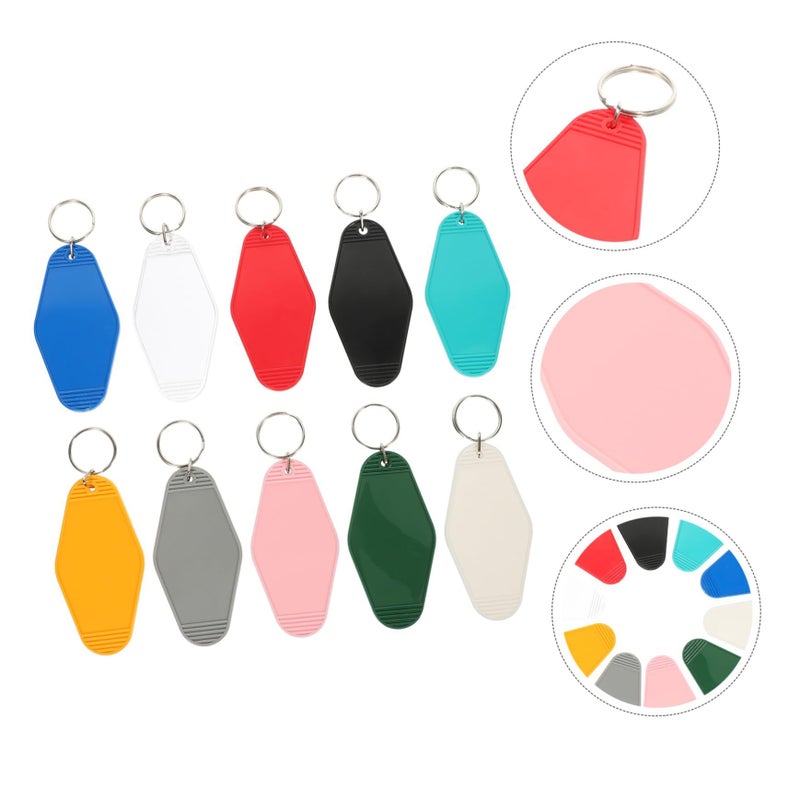 10pcs Blank Luggage Tags With Split Rings For Travel Hotel Gym Key Identification - Image 3