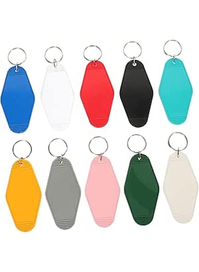 10pcs Blank Luggage Tags With Split Rings For Travel Hotel Gym Key Identification - Image 1