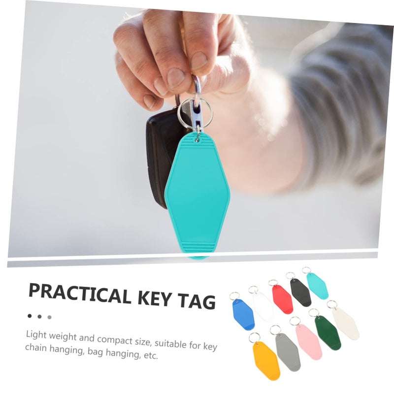 10pcs Blank Luggage Tags With Split Rings For Travel Hotel Gym Key Identification - Image 4