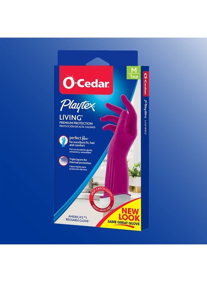 Playtex Living Reuseable Rubber Cleaning Gloves, Premium Protection (Medium, Pack - 1) - Image 3