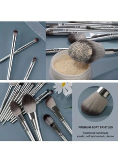 ORiTi مجموعة فرش مكياج مكونة من 14 قطعة من Sof Fluffy Professional لمستحضرات التجميل وبودرة ظلال العيون وفرشاة مكياج منتفخة وأداة تجميل مثلثة لمكياج مثالية للفنانين المبتدئين في مجال الماكياج  - Image 5