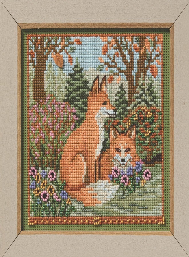 Mill Hill Fall Foxes Beaded Counted Cross Stitch Kit 2025 Buttons & Beads Autumn MH142524, Multicolor, 5.25 x 5.25 Inches - Image 2