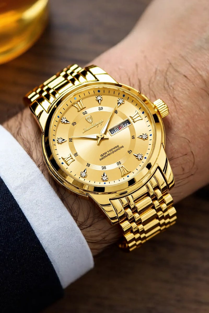 پوداجار ساعة رجالية مضيئة مقاومة للماء بهيكل كوارتز 41 ملم - Image 2