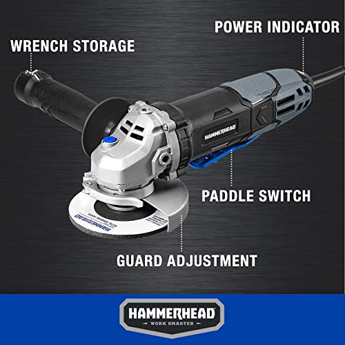 Hammerhead 6-Amp 4-1/2 Inch Angle Grinder with 3 pcs Grinding Wheel – HAAG060 - Image 3
