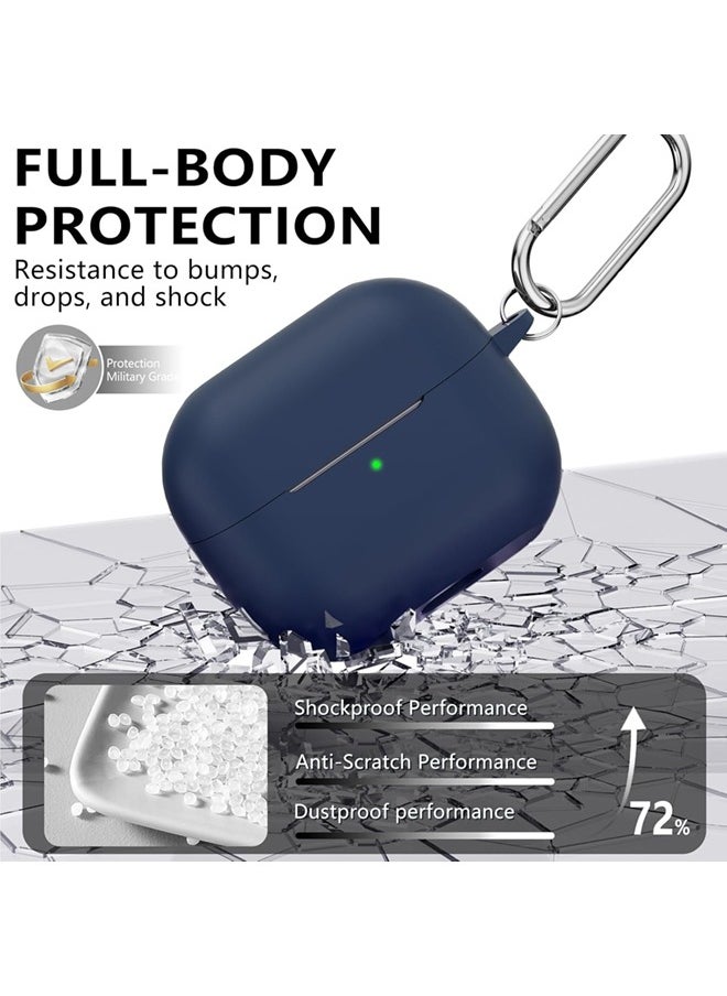 SJet Samsung Galaxy Buds 3 & Pro Case Cover with Cleaner Kit, Soft Silicone Case with Carabiner(Blue)  - Image 3