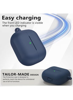 SJet Samsung Galaxy Buds 3 & Pro Case Cover with Cleaner Kit, Soft Silicone Case with Carabiner(Blue)  - Image 4