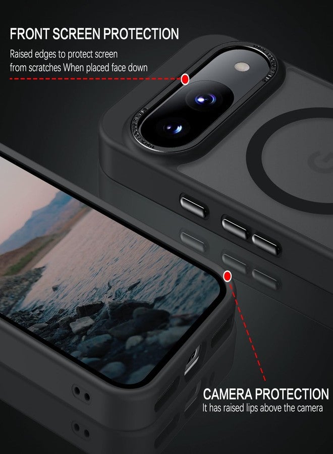 بنتوبين جراب BENTOBEN لهاتف Google Pixel 9 [متوافق مع Magsafe]، جراب حماية شفاف غير لامع رفيع مقاوم للصدمات لهاتف Google Pixel 9 6.3 بوصة 2024، أسود - Image 5