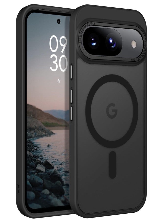 بنتوبين جراب BENTOBEN لهاتف Google Pixel 9 [متوافق مع Magsafe]، جراب حماية شفاف غير لامع رفيع مقاوم للصدمات لهاتف Google Pixel 9 6.3 بوصة 2024، أسود - Image 1