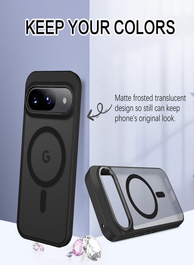 بنتوبين جراب BENTOBEN لهاتف Google Pixel 9 [متوافق مع Magsafe]، جراب حماية شفاف غير لامع رفيع مقاوم للصدمات لهاتف Google Pixel 9 6.3 بوصة 2024، أسود - Image 3