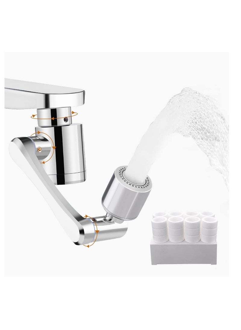 Excefore Faucet Extender, 1080° FilterSwivel Faucet Aerator, Durable Splash Proof Faucet, 2 Types of Water Discharge Model, Multifunctional Robot Arm for Cleaning Eyes/Hair/Face for Kitchen and Bathroom  - Image 1
