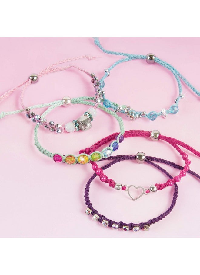 Make It Real Make It Real: Rainbow Bling Bracelets Kit - Create 5 Unique Cord Charm Bracelets, 82 Pieces, Includes Play Tray, All-In-One, DIY Kit, Tweens & Girls, Arts & Crafts, Kids Ages 8+  - Image 4